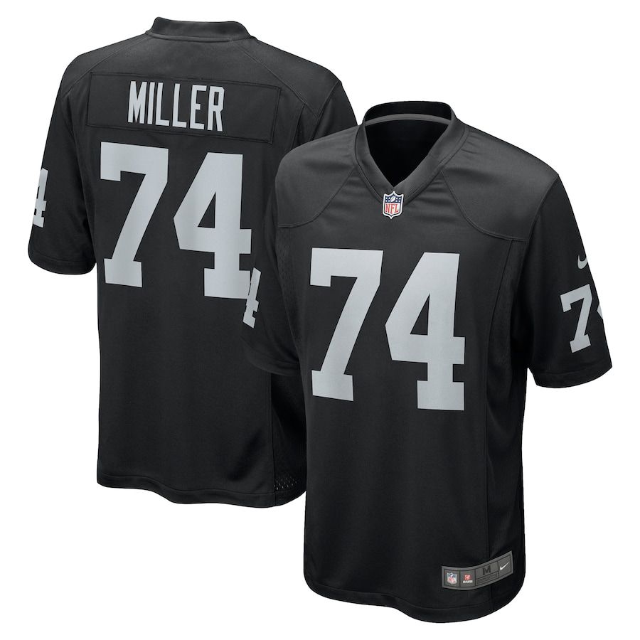 Men Oakland Raiders 74 Kolton Miller Nike Black Game NFL Jersey